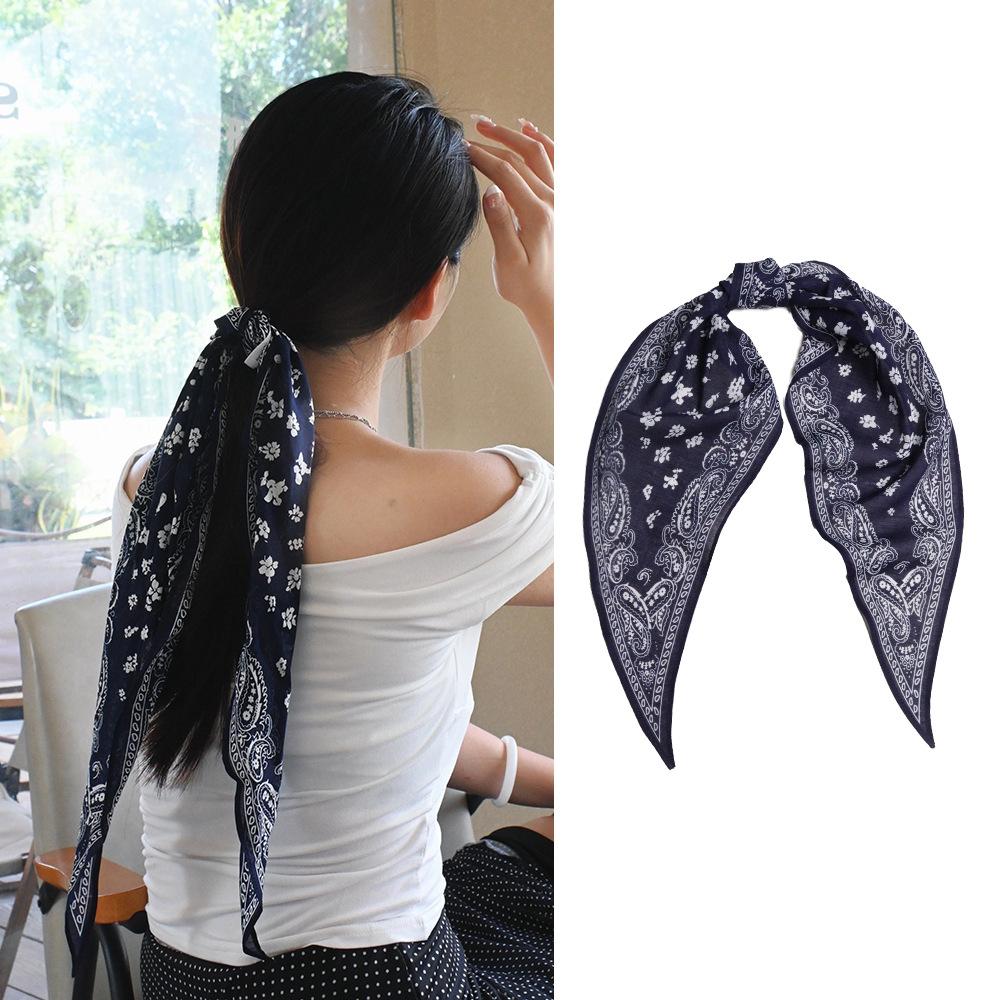 Classic Long-Staple Cotton Long Scarf Cashew Headband Headscarf Silk Scarf High-End Square Scarf Light Luxury Minimalist