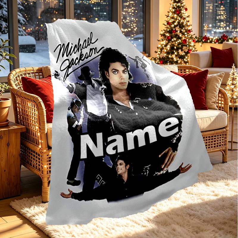 Coperta Personalizzata con Nome Michael Jackson, Arredamento Casa, Camera da Letto, Divano, Campeggio, Divano, Regali per Compleanno Natale