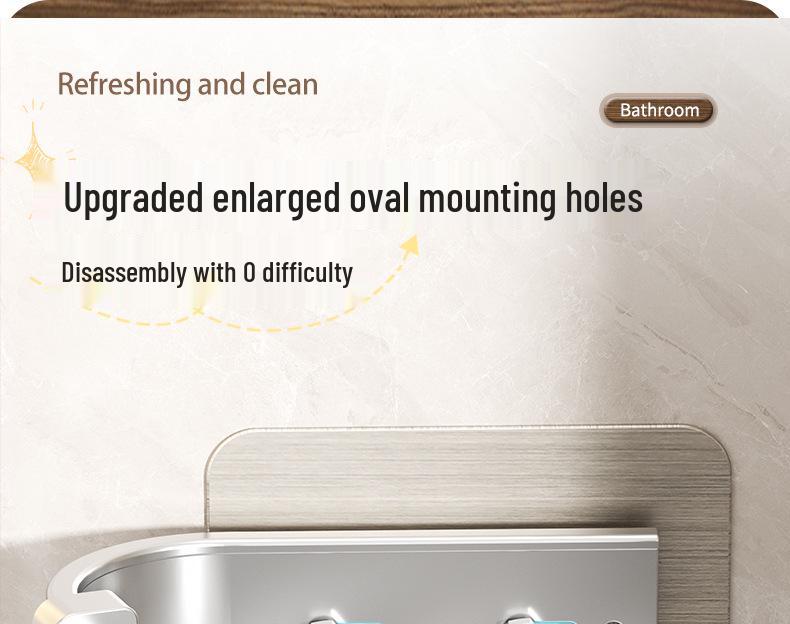 Punch-Free Wall-Mounted Bathroom Storage Shelf