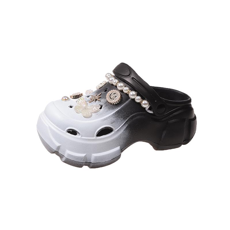 

2024 Новые сандалии-тапочки DIY Милые мультяшные сабо Женские мюли Летние пляжные сандалии Cave Hole Женская садовая обувь для студентов и девочек 36 чёрный