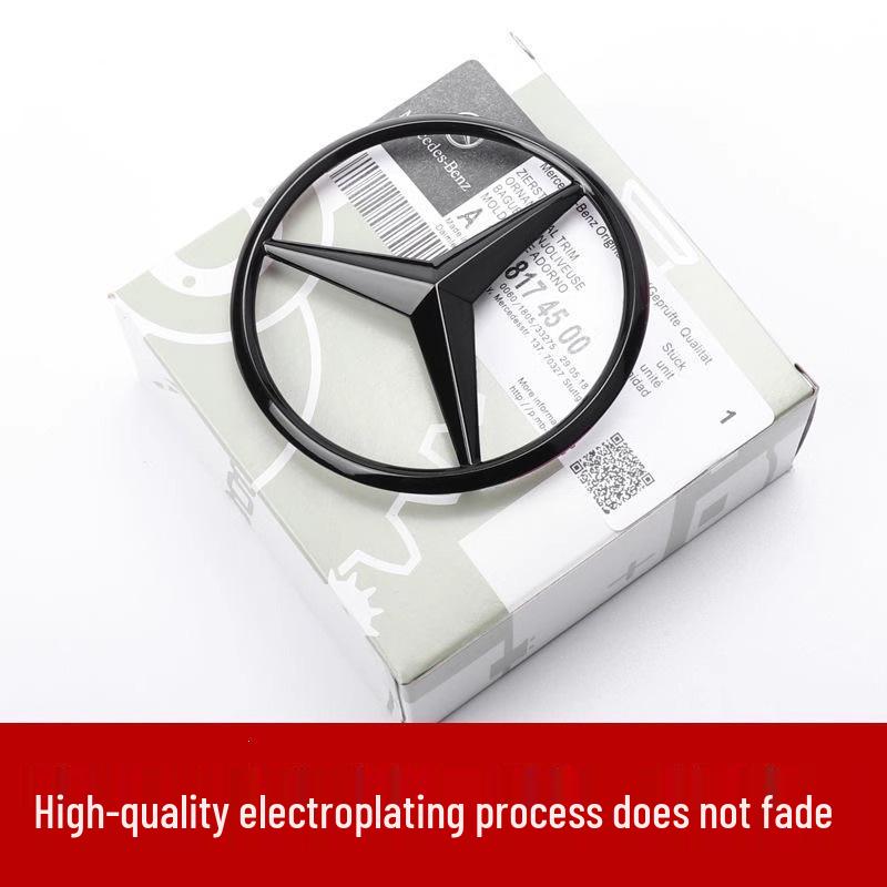 Mercedes-Benz Three-Pointed Star Rear Emblem for C-Class, E-Class, A-Class, GLC, CLA, and S-Class.