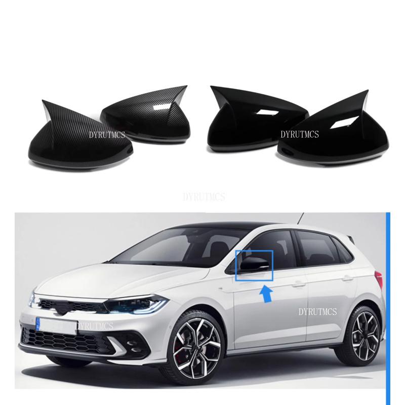 Fit For Volkswagen VW POLO 2018 Rearview Side Mirror Cover Sticker Wing Cap Trims Exterior Accessories