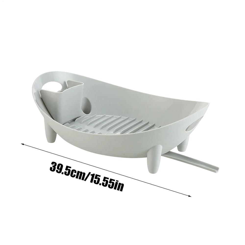 Silicone Dish Rack with Utensil Holder Drainboard Foldable Kitchen Organizer for Counter Sink Home Camping Travel Dorm серый 3790₽