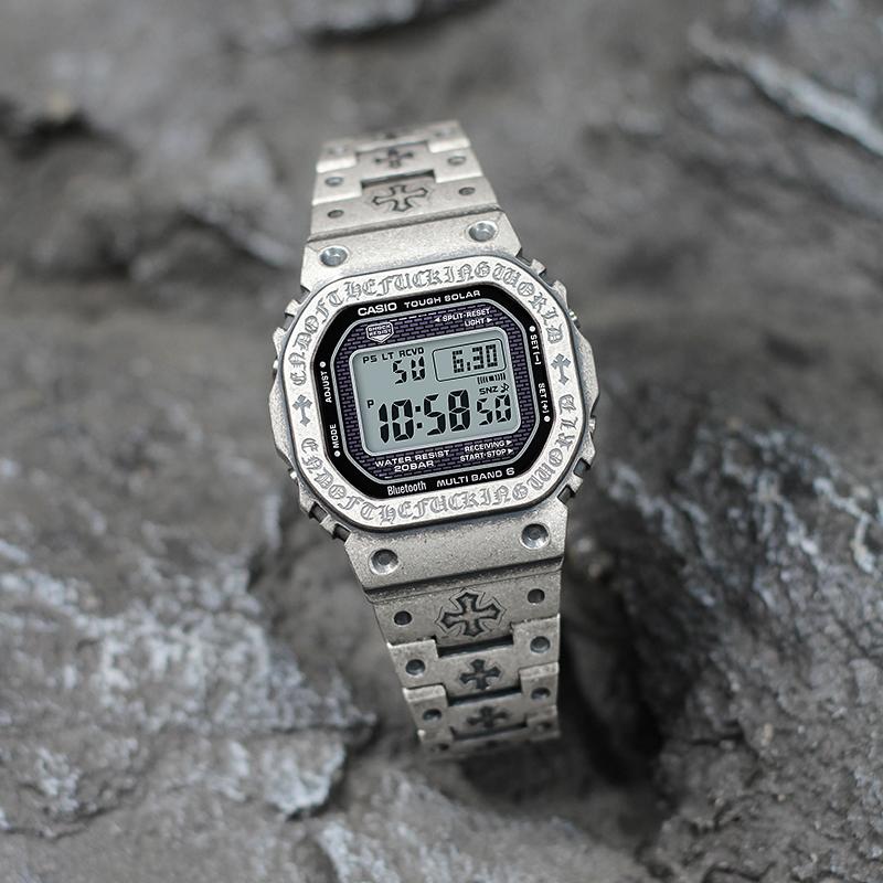 CASIO Custom Collection GMW B5000D 1 Solar Movement Metal Strap Watch Unisex Gray Dial GMW-B5000D-1(Watch4--)