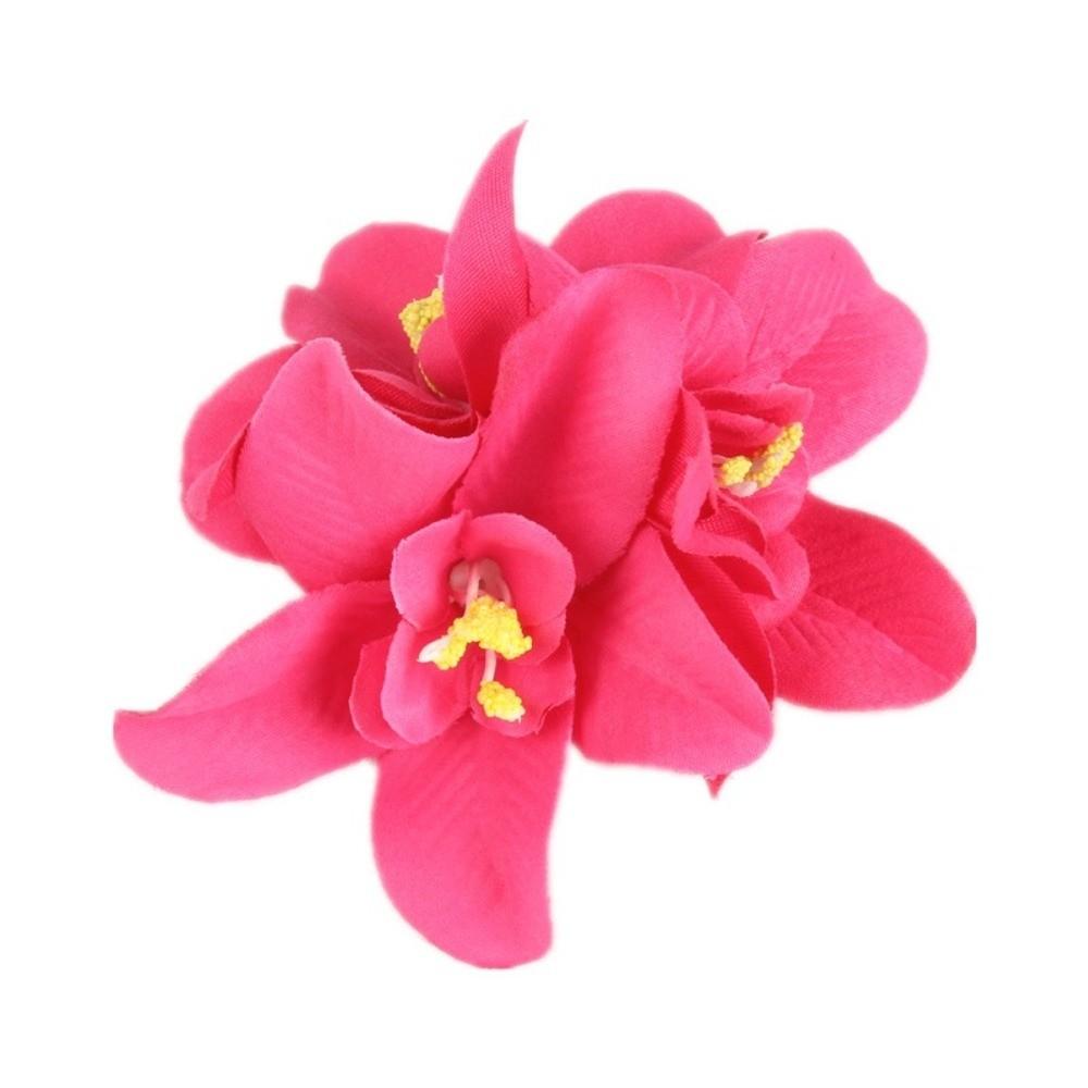 Fashion Hawaiian Flower Hair Clip Colorful 3 Orchids Hair Pins Realistic Hair Accessories for Beach Vacation Party