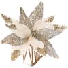 Addobbo Ghirlanda Floreale di Natale 29CM con Tessuto Floccato Glitterato e Paillettes Scintillanti per Progetti Fai-da-Te Festivi