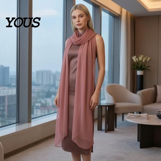 Comoda Coperta per Eventi Speciali Sciarpe e Coprispalle da Donna Abiti da Sera, Foulard da Matrimonio Trasparente Sposa, Sciarpa in Chiffon Morbida Abito Formale Donna, Elegante