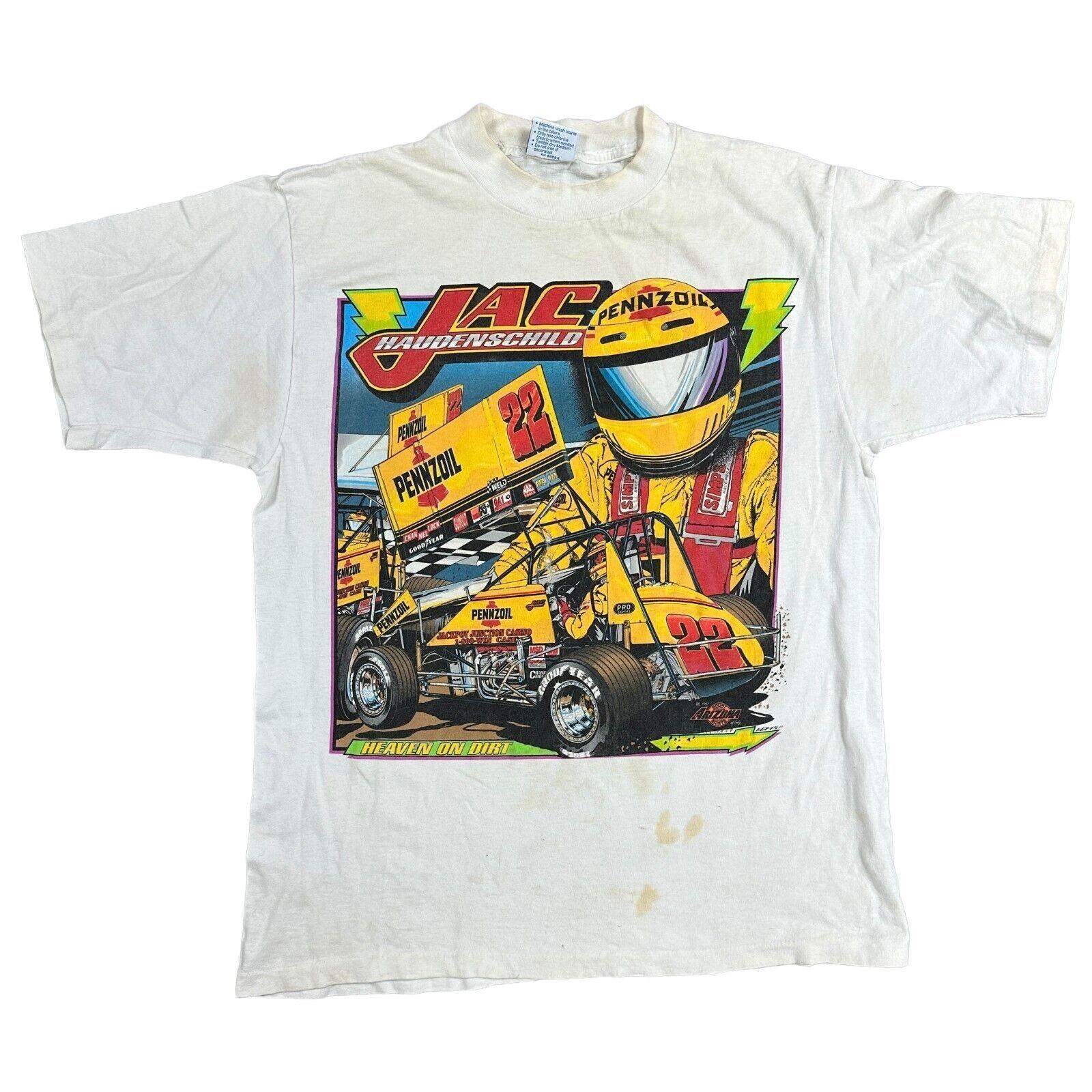 Vintage World Of Outlaws Single Stitch T-Shirt Mens Womens Tees Top Tour Nascar 1997 White Mens S
