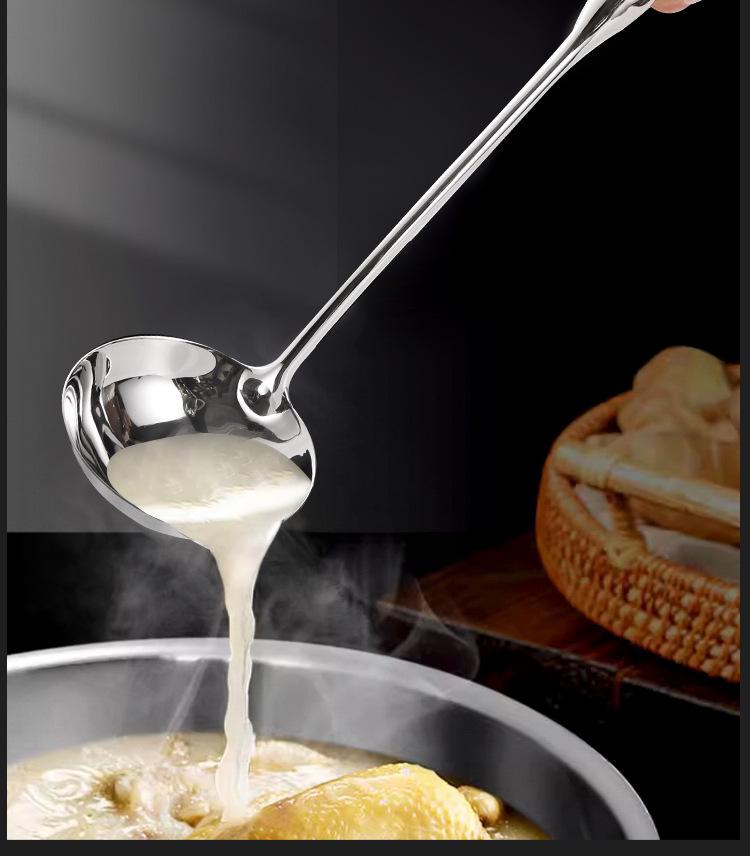 Ebony & Stainless Steel Kitchen Utensil Set with Spatula and Ladle