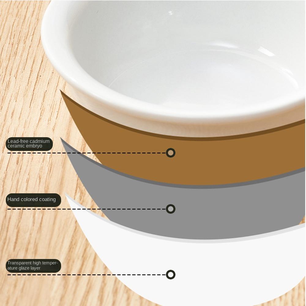 Protect Cervical Spine Elevated Pet Feeder with Wood Stand Tilted Cat Dish Ceramic Cats Bowl  Water