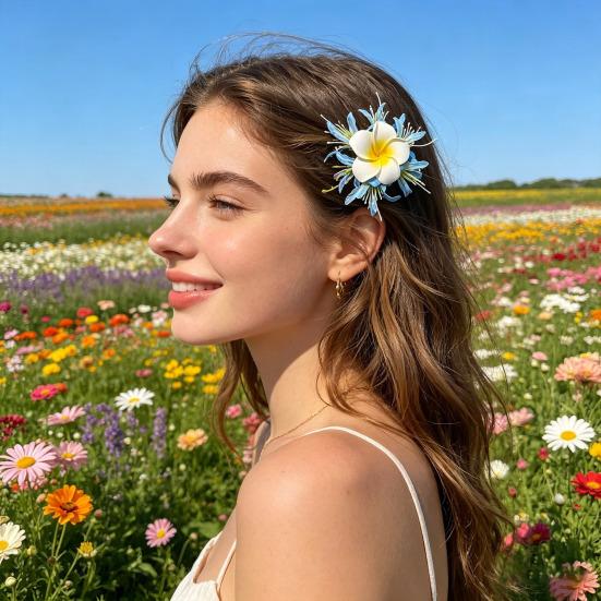 Yousheng Large Artificial Flower Hair Clip Women Non-Slip Side Hair Clamp Decorative Floral Hairpin Vacation Weddings Party Hair Accessories