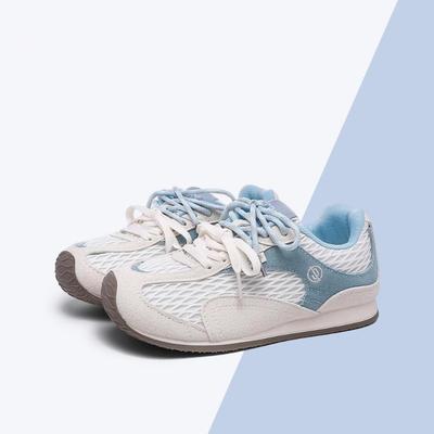 Niche Retro Color Matching Thick-soled Women's New Mesh Breathable, Comfortable and Lightweight Casual Sports Shoes