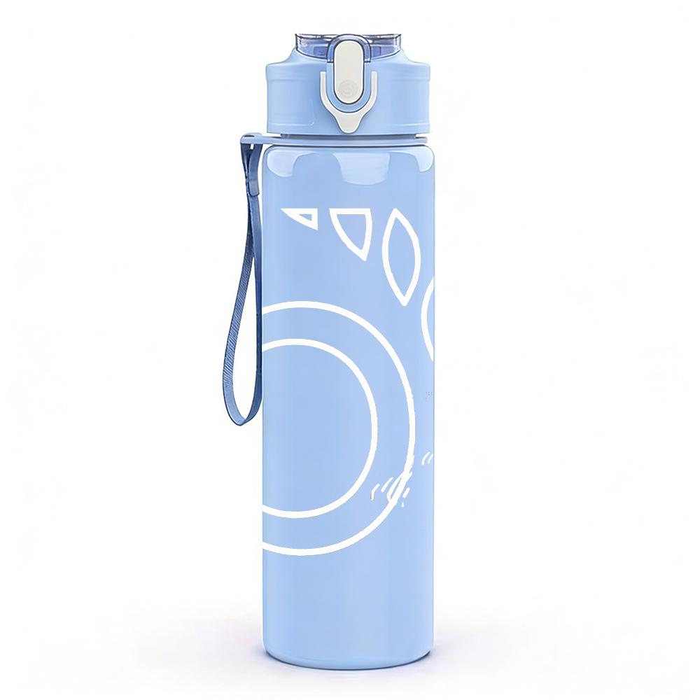1PC Blank pale white off-print 750ml colorful plastic sports water bottle leakproof pop up lid with straw for outdoor work home use