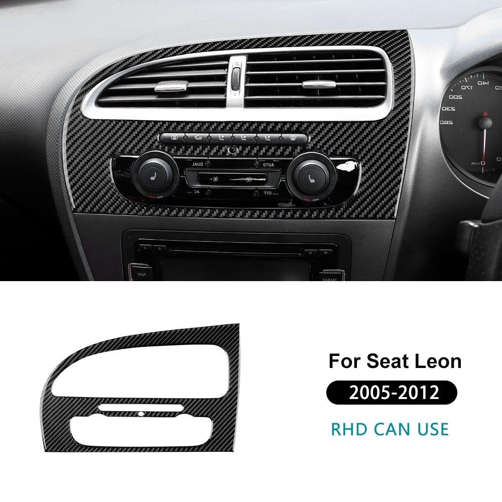 Gjbn8 Real Soft Carbon Fiber Sticker For Seat Leon 2005 2006 2007 2008 2009 2010 2011 2012 LHD RHD Car Instrument AC Panel Accessories