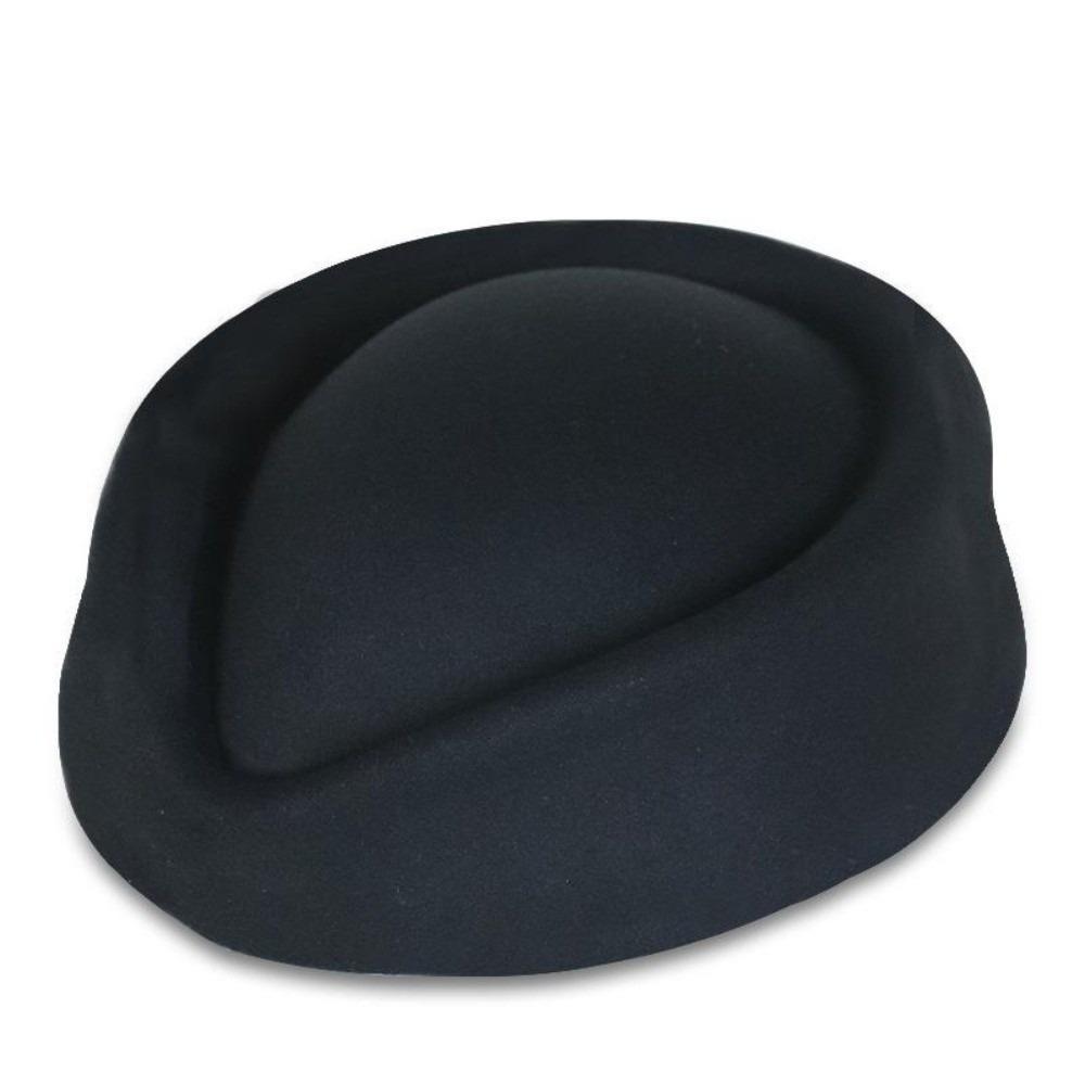 Formal Stewardess Hat Solid Felt Beret Fashion Flight Attendant Hat  Women Headwear