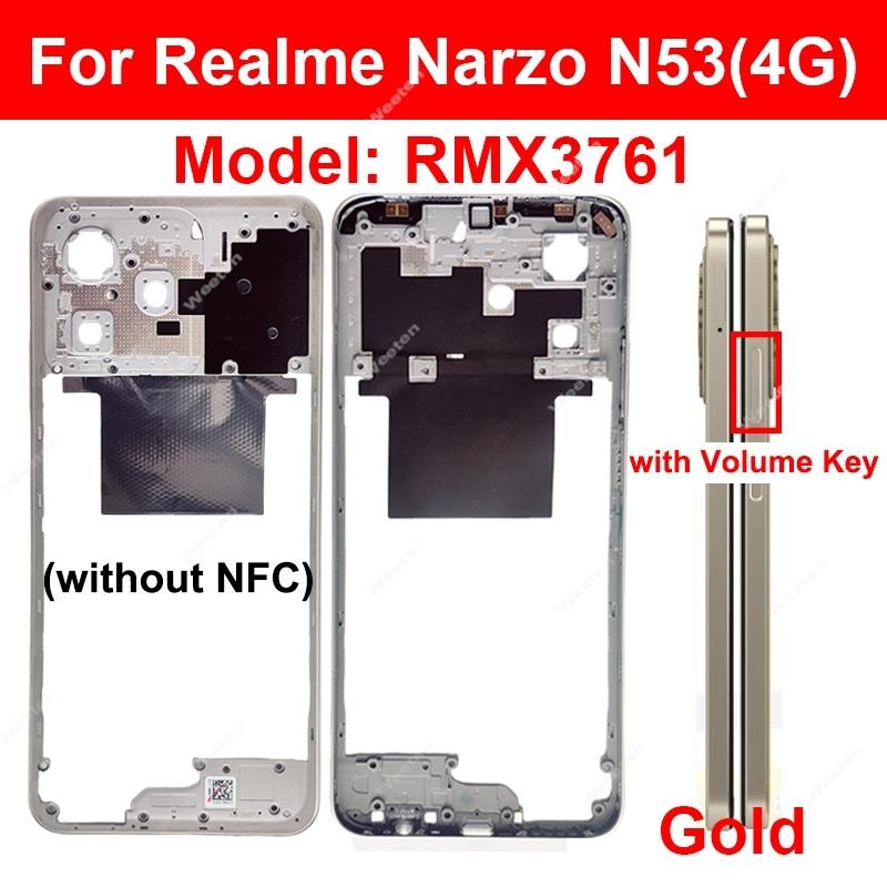 Middle Frame Housing For Realme Narzo N53 N55 N63 4G Middle Housing Holder Middle Frame Housing Cover Replacement