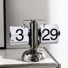 Retro Luxury Flip Desk Clock Mechanical Table Timepiece Creative Digital Display for Living Room Decorative Mantel Clock