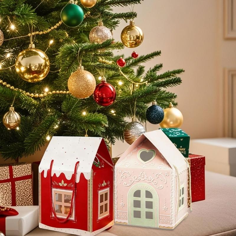 Ferien Papierhaus Set Geschenkbox Festival Dekoration Geschenk Feiertags-Vitrine Saisonale Tischdekoration