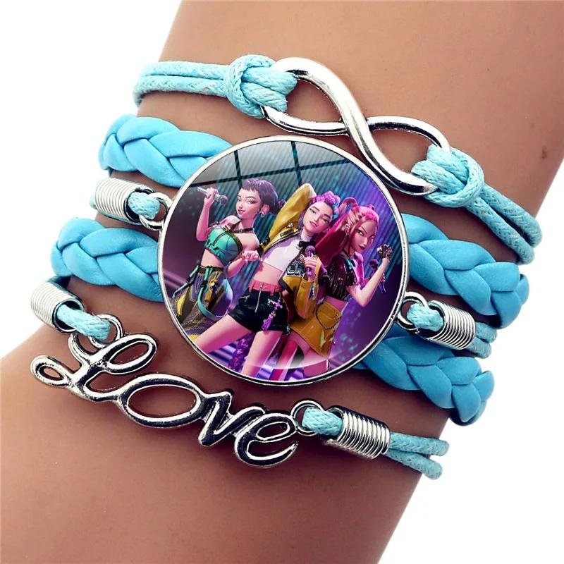 Anime Kpop Demon Hunters Cosplay Prop Rumi Mira Zoey Pulsera Trenzada Figura Pareja Pulseras Joyas Regalos Para Ni Os As Entertaining Safe