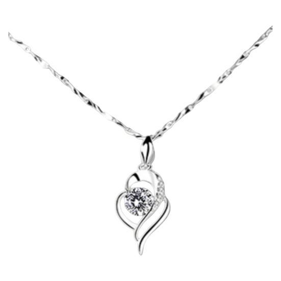 

Женское ожерелье с подвеской в ​​форме сердца, подвеска со стразами, тонкая цепочка, колье, ожерелье яркого цвета, ювелирное изделие, подарок белый