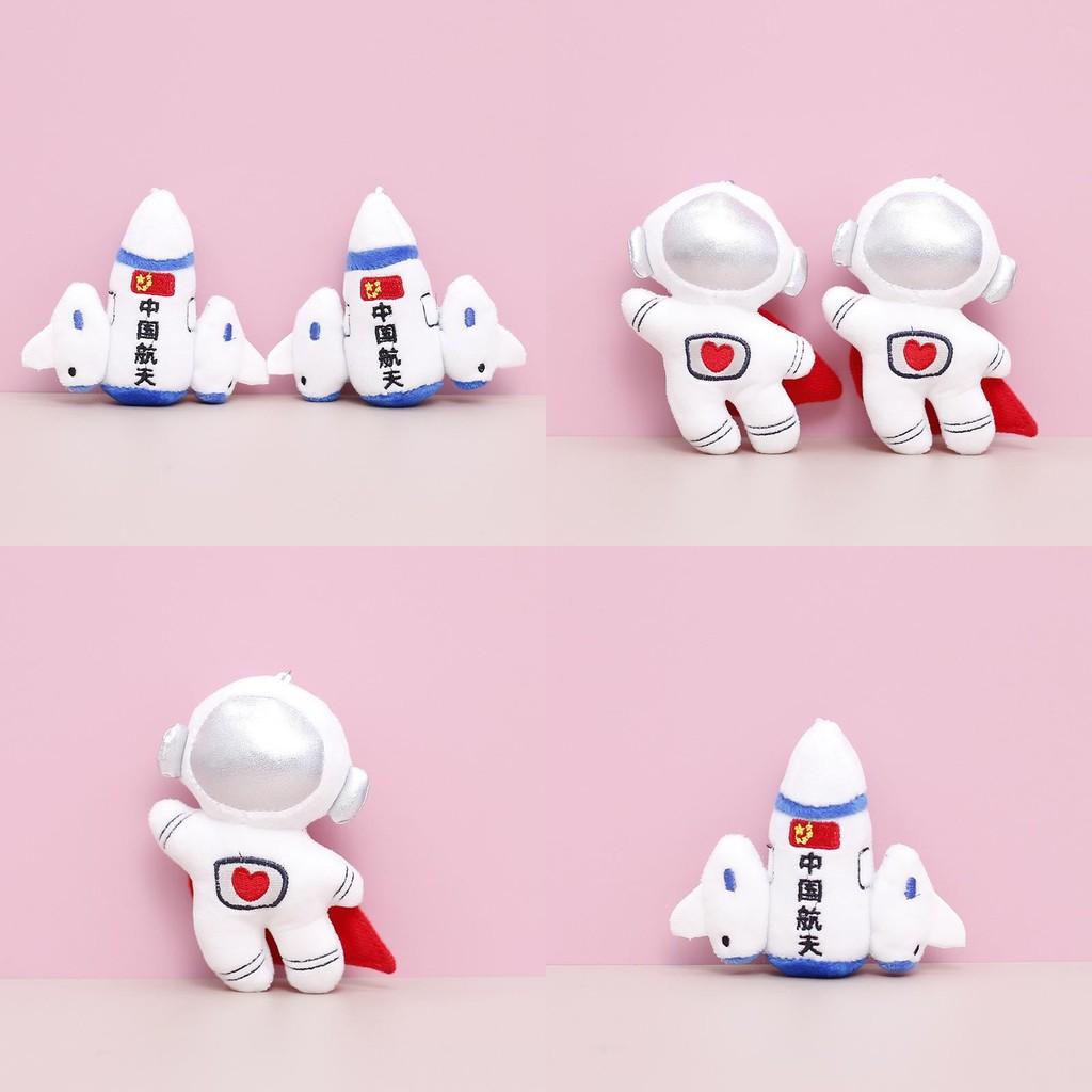 Astronaut Small Space Rocket Keychain Cute Girl Backpack Hanging Plush Doll