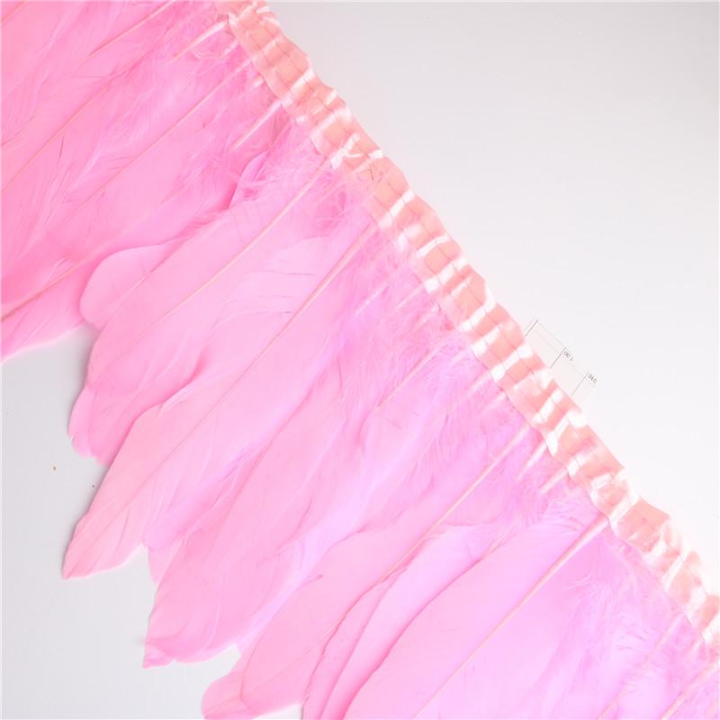2 Meter/Lot Gänsefedern Besätze gefärbt Echte Gänsefeder Fransenbänder für Kleid Rock Stoffgürtel dekorative Kleidung