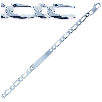 [J0096] - Silver 'Identity' Silver Bracelet - 21 Cm 7 Mm