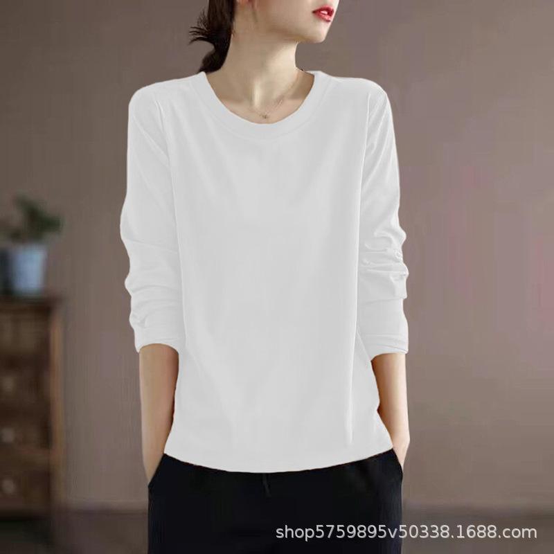 

Большие кофточки можно носить весной и осенью, футболка с длинным рукавом для женщин, базовая рубашка, свободный и тонкий топ для женщин 4XL белый