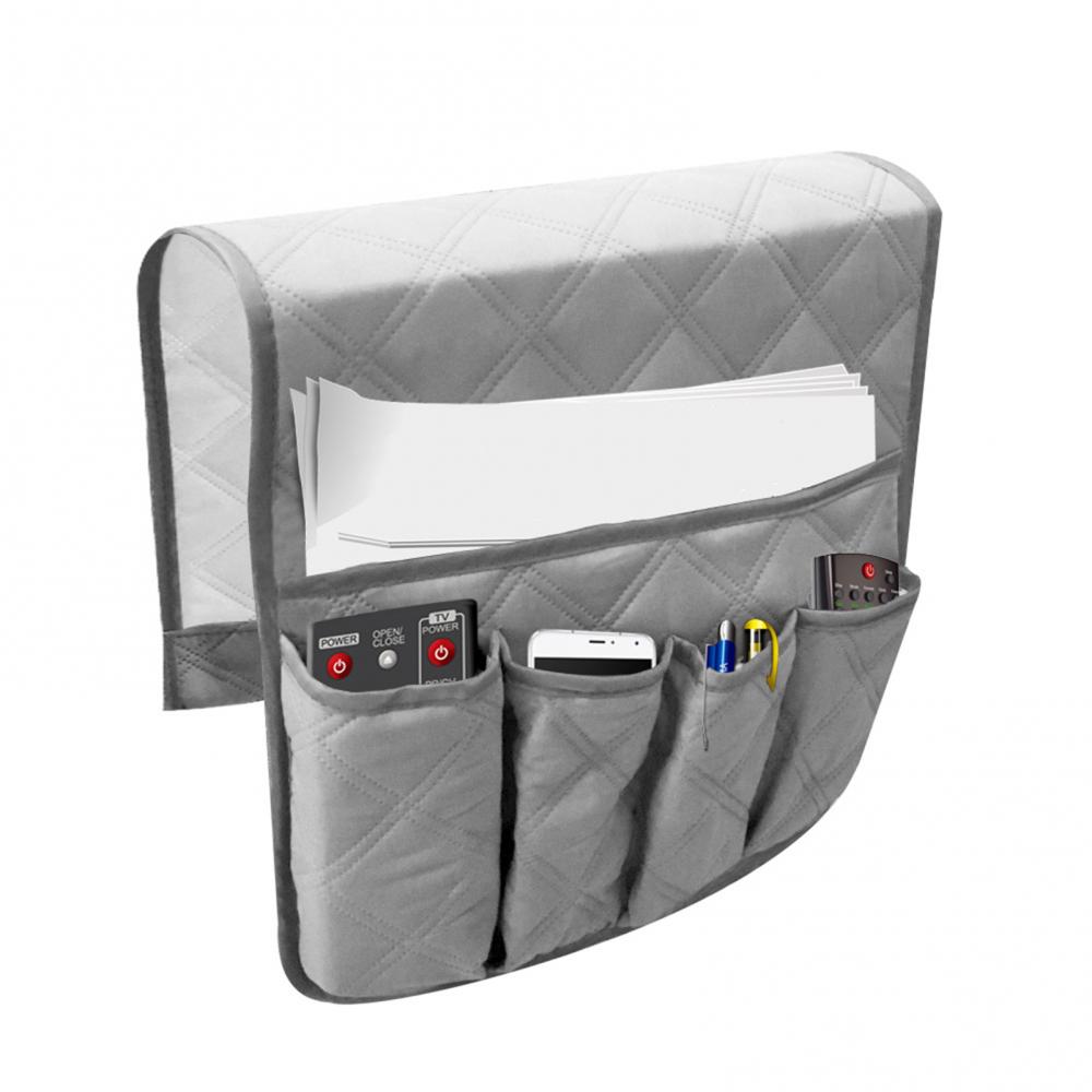 Waterproof TV Remote Control Couch Chair Arm Rest Covers 5 Pockets Sofa Armrest Storage Organizer for Phone Book Magazines