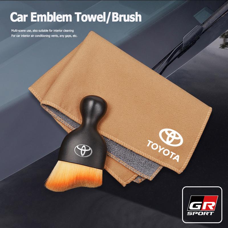 Car Cleaning Soft Brush Dust Remover Suede Wash Towel For Toyota 86 Mirai Supra Prado Alphard Crown Vellfire Venza Reiz Keyring