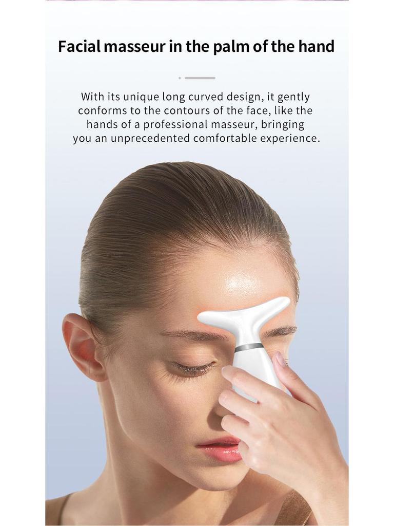 LED Cross-Neck Facial Massager: Lifting, Firming, and Hot Compress Skincare Tool for Women