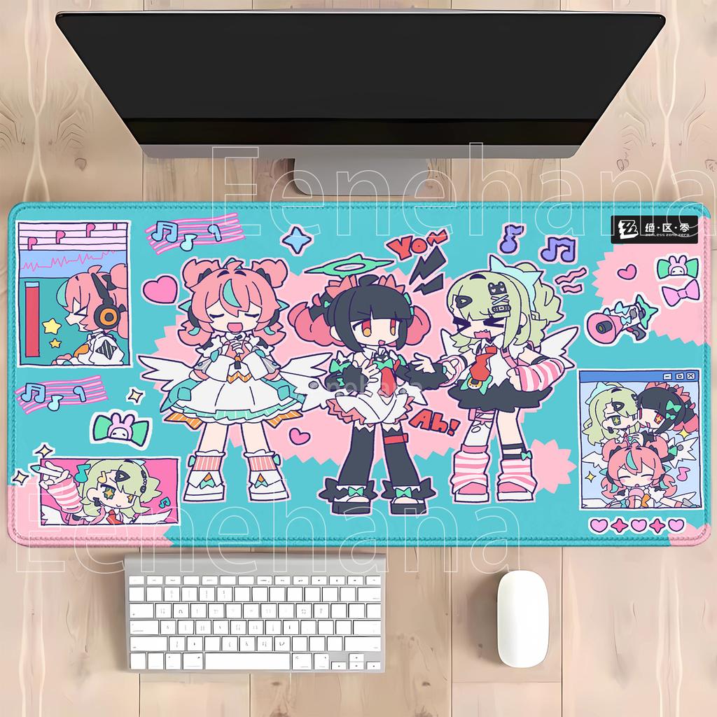 Larges Aod Sunna Aria Nangong Yu Mousepad Angels Of Delusion Anime Cute Girl Zenless Zone Zero Mouse Pad Zzz Keyboard Desk Mat