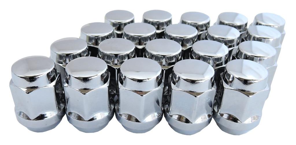 TIPTOP Wheel Lug Pack of Plated M12 x 31mm Tapered Nuts, 20, (with Flange), 19HEX, P1.5, Height, Seat, N-13-20