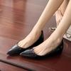 2025 New Trend Nude Fashion Women's Casual Pointed Thick Heeled Wedge Women's Shoes Summer  Long-worn Flat Shoes