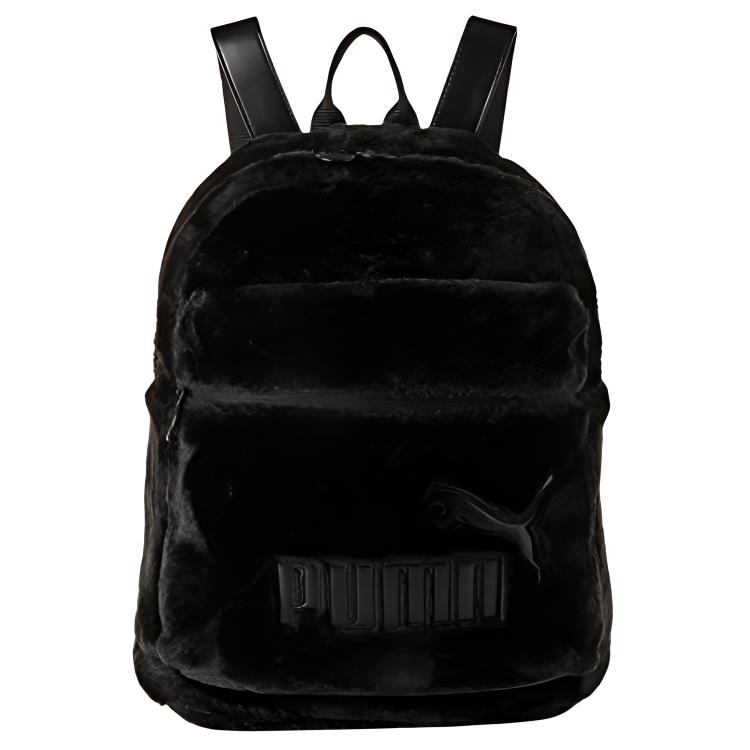 Puma Logo Zipper Plush Backpack Regular Women backpack Black 075111-01 Black 12900₽