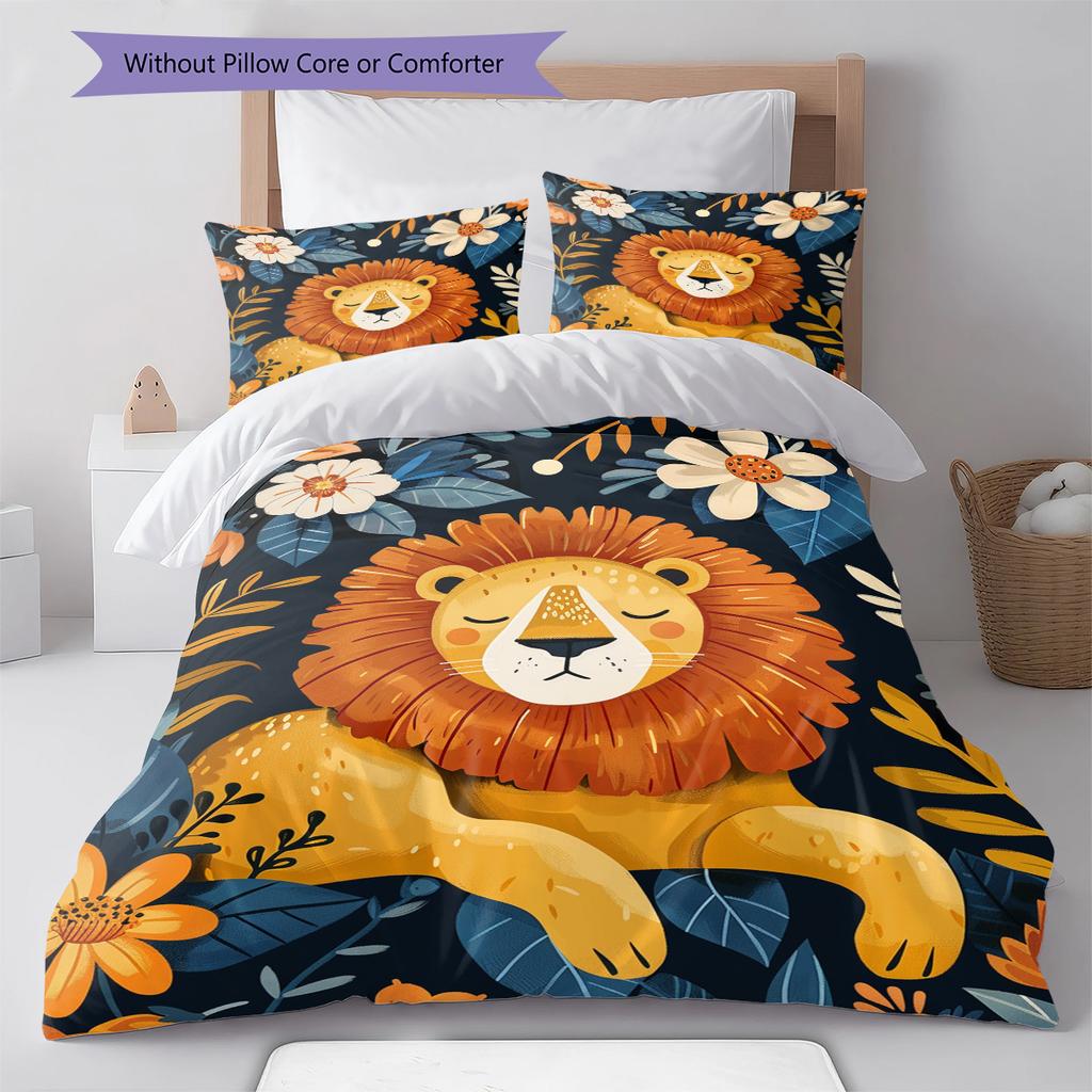 Cartoon Pattern Bedding Quilt Set Quilt Cover Pillowcase Home Decoration Birthday Gift (1 * Duvet Cover + 2 * Pillowcase, Without Core)