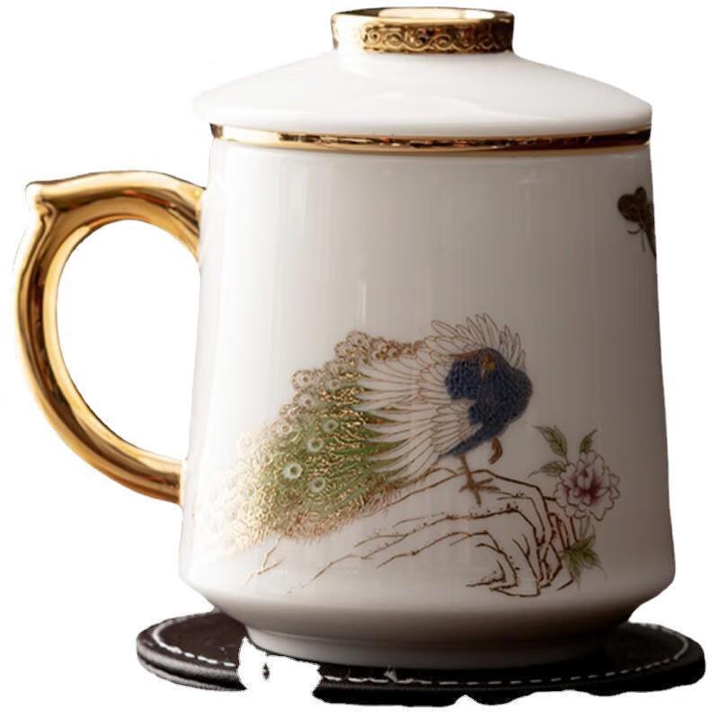 Dehua White Porcelain Tea Cup with Lid and Infuser