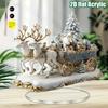 DIY Akrylová figurka Santa Sleigh 2D Slavnostní Boho Vánoční ozdoby pro Vánoce