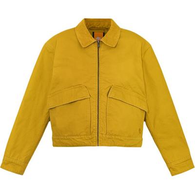 American Vintage Jednolity Kolor Kołnierzyk Polo Casual Luźna Krótka Kurtka Damska Kurtka Kolor Mlecznej Herbaty A5ZTF-EFM