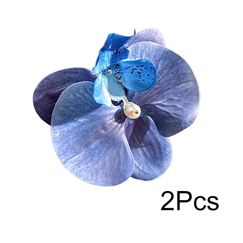 

2Pc Hairpin Korea Hair Accessories INS Pearl Orchid Hair Clip Grace Updo Duckbill Clip Butterfly Orchid Head Flower