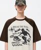 TRILLION Skateboard Pigment Graphic Raglan Short Sleeve_Brown