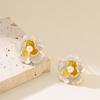 Korean Version of Super Fairy Gentle Temperament Fairy Wind Dripping Oil Three-dimensional Flower Pearl Earrings Niche Exquisite High-end Earrings