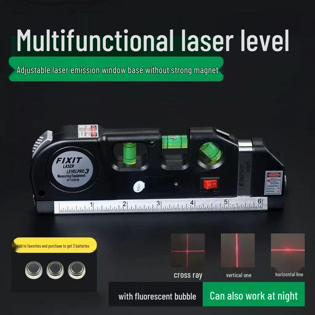 Multi-Function Laser Level & Measuring Tape: High Precision 4-in-1 Line Marker & Ruler