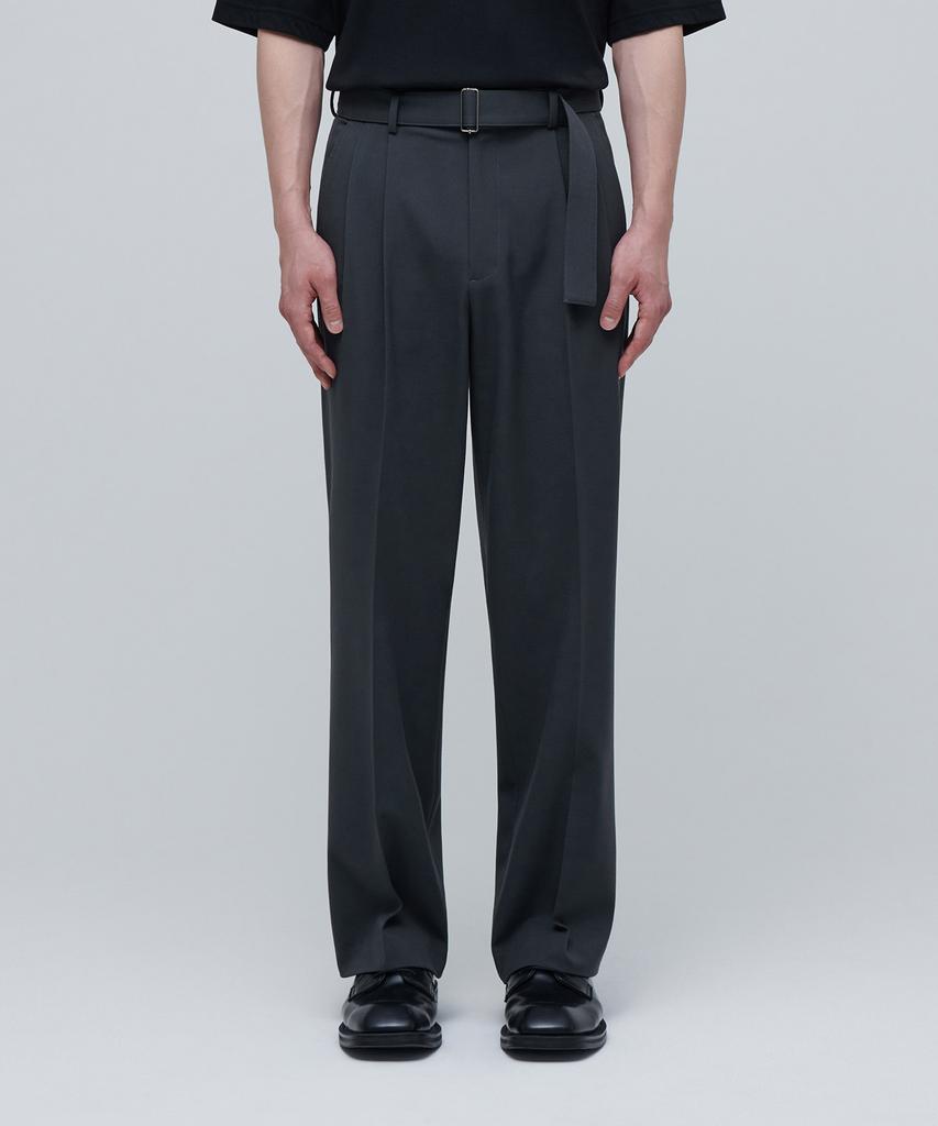 MUSINSA STANDARD Real Wide Belted Slacks [Iron Gray]