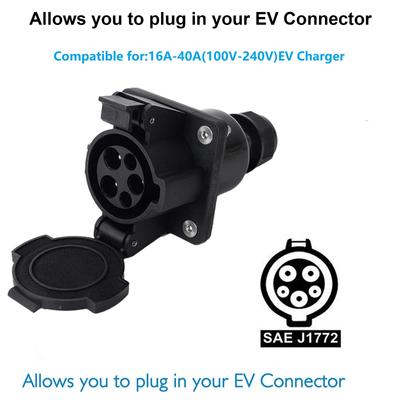 Laddkontakt för elbil US Standard J1772 Uttag Typ 1 EV-uttag för Elfordon Billaddningsuttag 16A/32A/40A