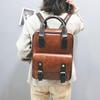 Damen Anti-Diebstahl-Rucksäcke für Studenten, braune Schultaschen für Mädchen im Teenageralter, wasserdichter Vintage-Laptop-Leder-Rucksack, großer Reiserucksack