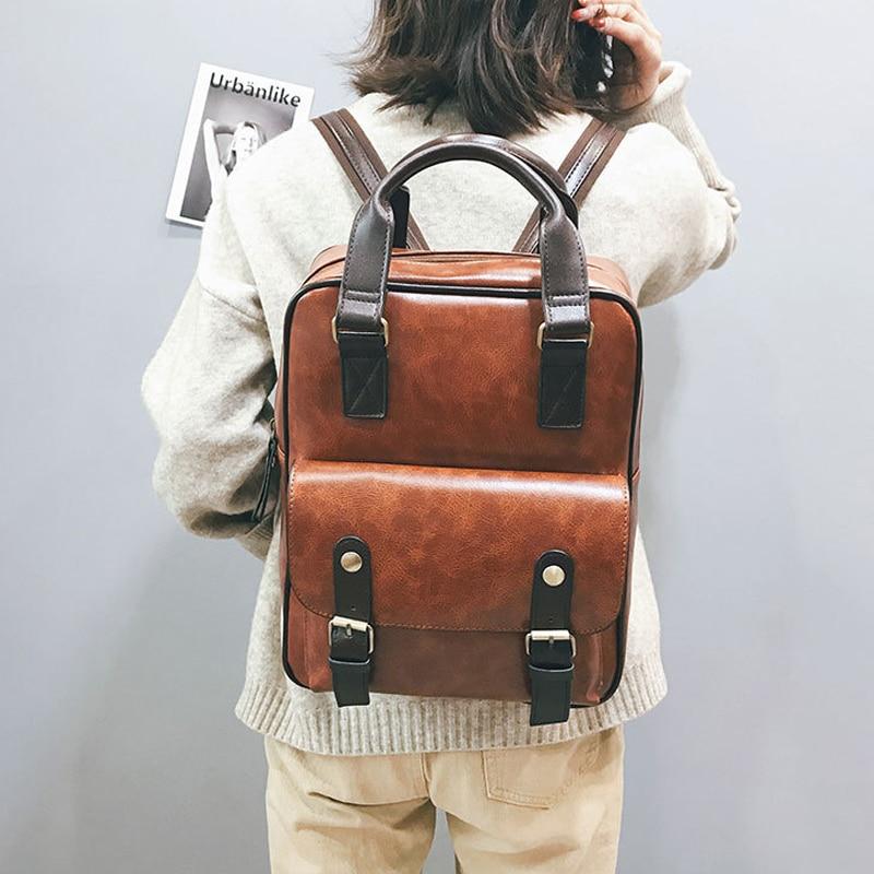 Damen Anti-Diebstahl-Rucksäcke für Studenten, braune Schultaschen für Mädchen im Teenageralter, wasserdichter Vintage-Laptop-Leder-Rucksack, großer Reiserucksack