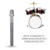 6PCS Standard 6 * 60mm Bass Drum Key Tension Rod Set Replacement Accessory