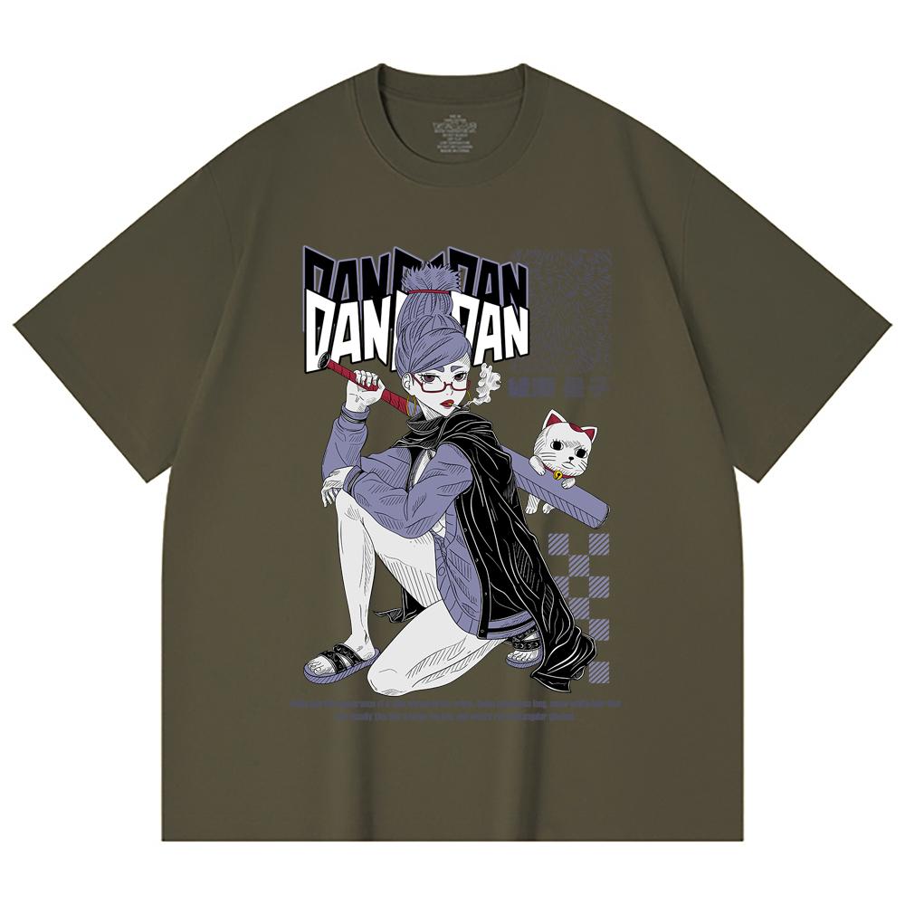230 g/m² 100% Baumwolle Dandadan V3 Seiko Print Unisex Schweres Baumwoll-T-Shirt