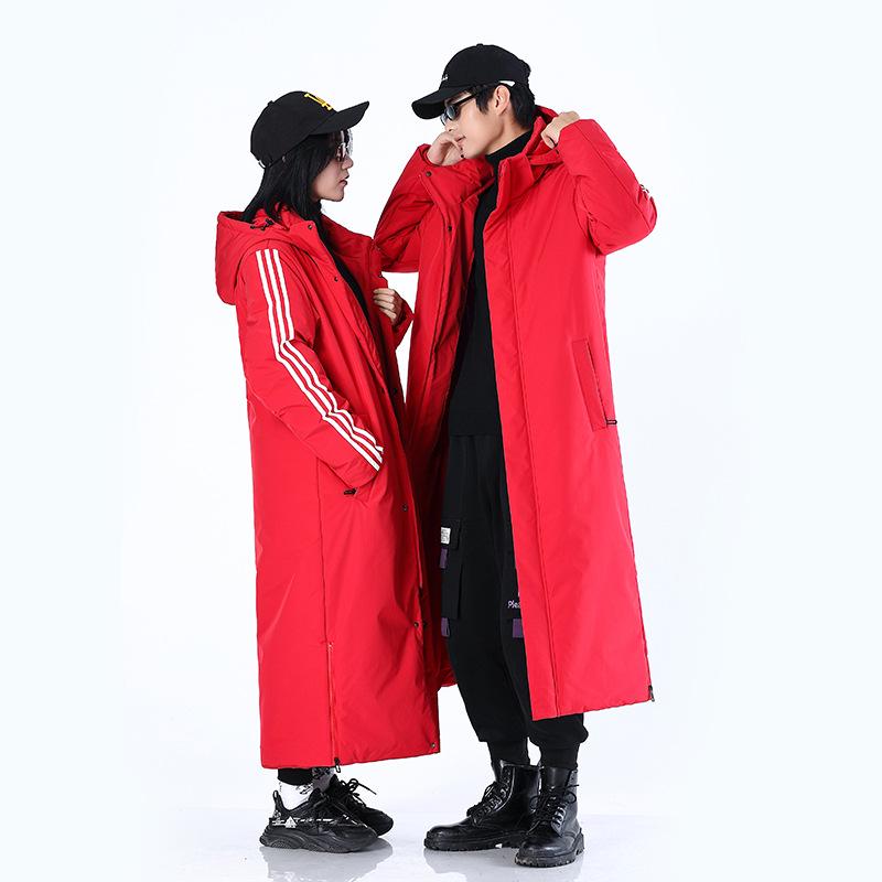 Unisex Winter Long Cotton Coat: Thickened, Velvet-Lined, Ideal for Couples and Parent-Child Styles, Brand Two.